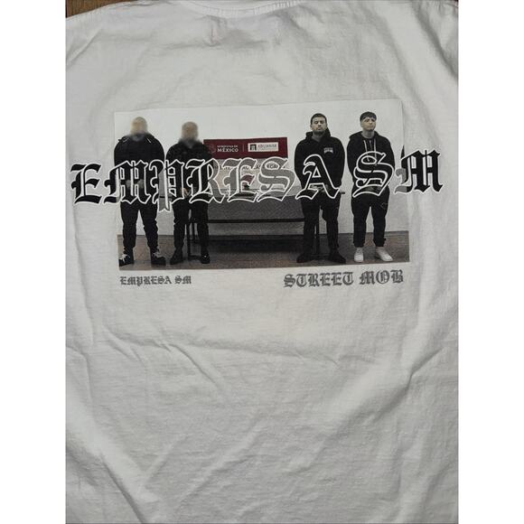 Fuerza Regida Street Mob Banda T-Shirt White XL Regional Mexican Tour Tee - Picture 2 of 5